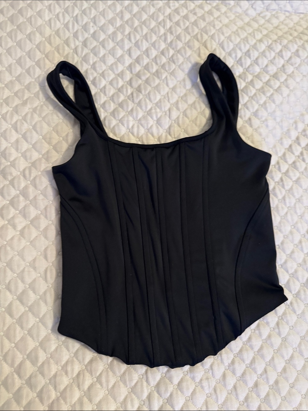 Express Black Sleeveless Corset-Style Tank Top